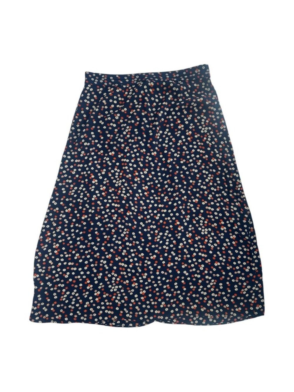 Madewell Navy Blue Ditsy Floral A-Line Skirt 8 Viscose Cottagecore Boho